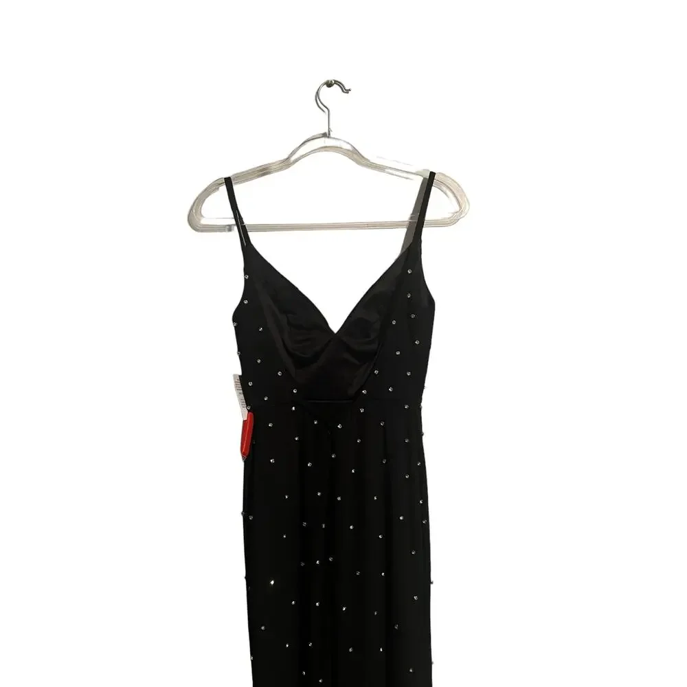 Ieena Mac Duggal Rhinestone Embellished V-Neck Gown Size 2 NWT $298 70232 - Picture 5 of 7